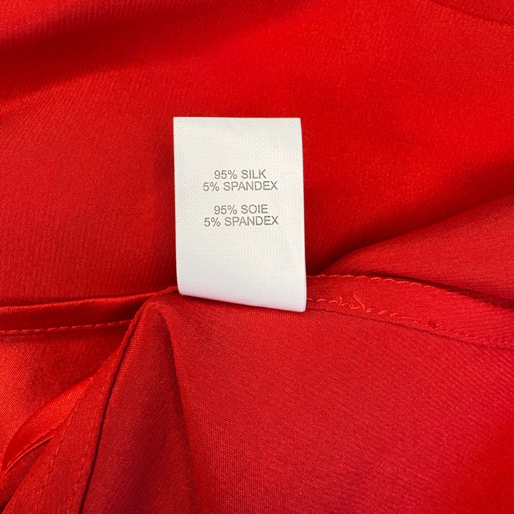 Ramy Brook Red Harriet Multi-Way Silk Halter Top Small S/P Satin Drape Neck - Picture 5 of 10